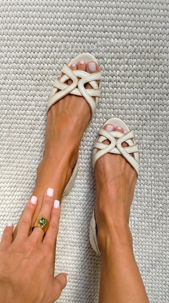 Camilla™ | Cream Woven Sandals