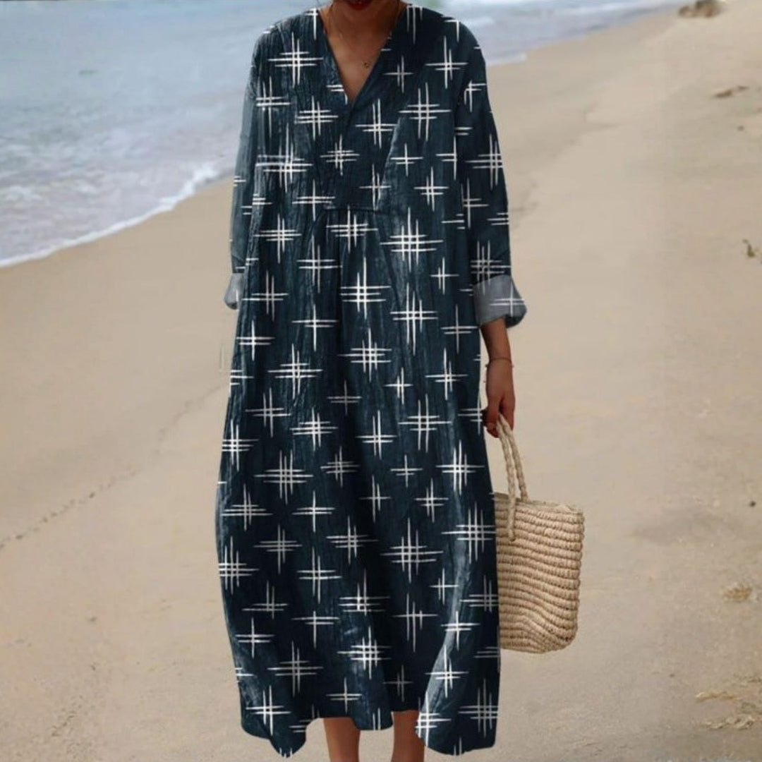 Nádia - Bohemian Star Print Dress
