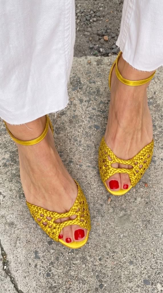 Isadora™ | Woven Golden Sandals