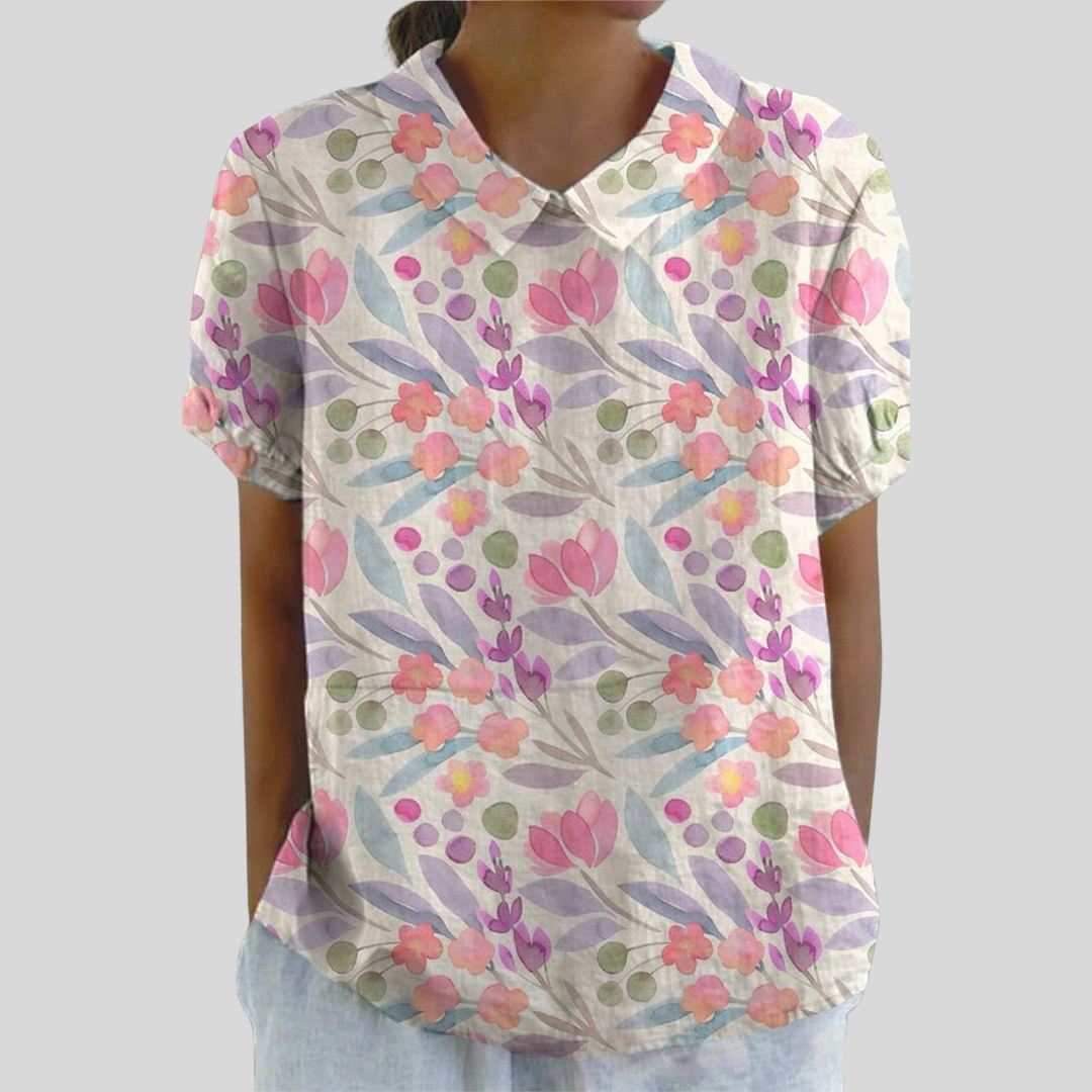 Aurélie | Graphic Floral Blouse