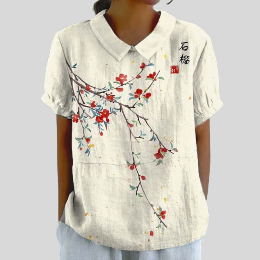 Suzanne | Minimal Floral Blouse