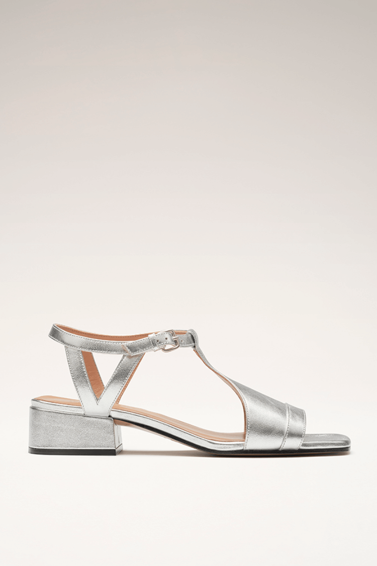 Serena™ | Silver Cross-Strap Heels