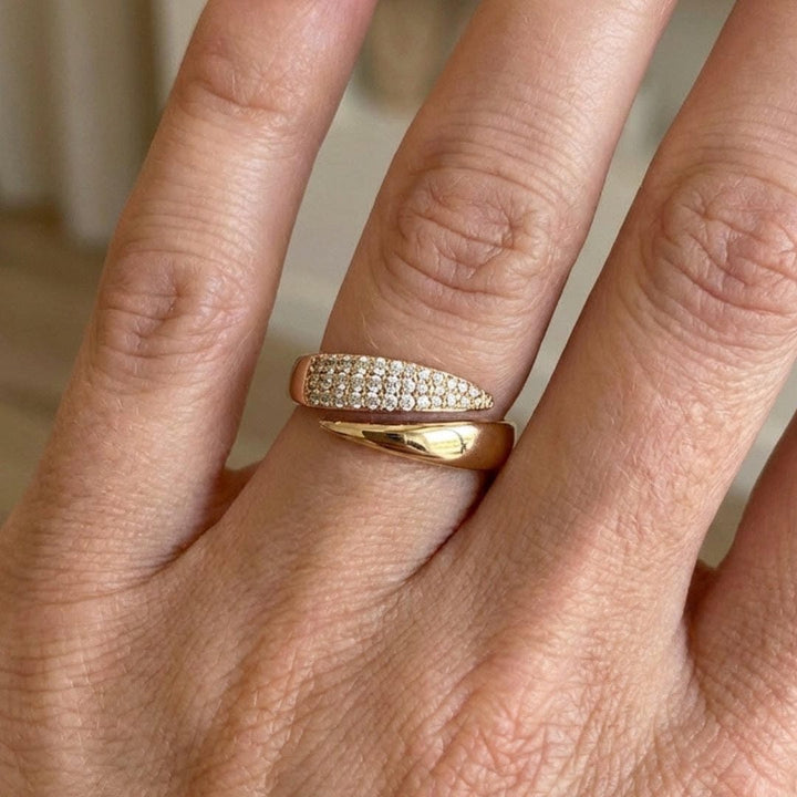Sleek Crossover Wrap Ring
