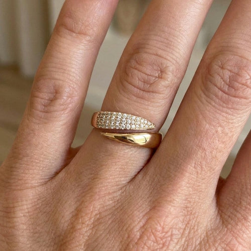 Sleek Crossover Wrap Ring