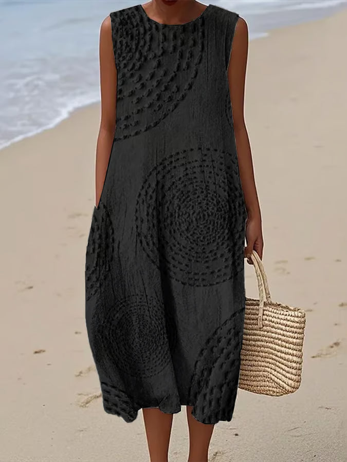 Ana - Vestido Maxi Sin Mangas Texturizado