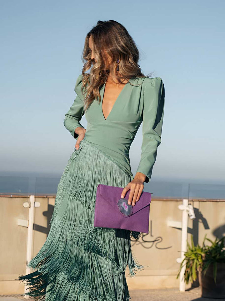 Robe Évasée en Franges Élégantes - Maison Claire et Sylvie