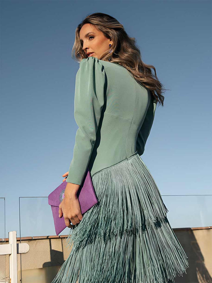 Robe Évasée en Franges Élégantes - Maison Claire et Sylvie