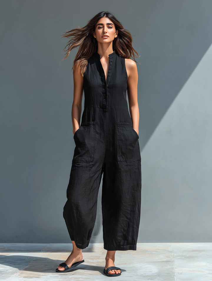 Adele | Fluid Long Jumpsuit with Pockets