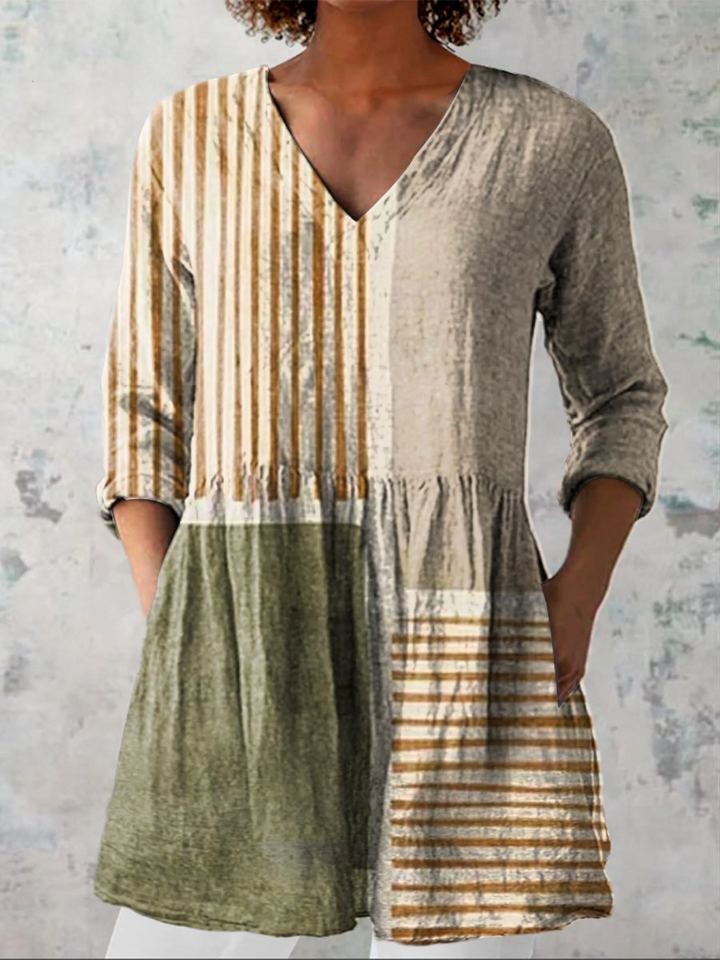 Camille | Long Blouse with V-Neck