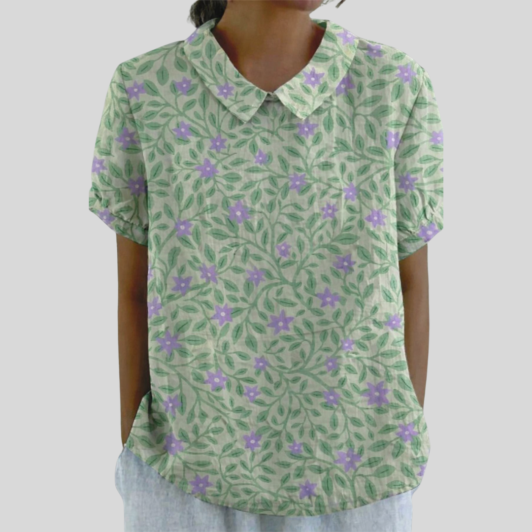 Lucienne | Leafy Floral Blouse