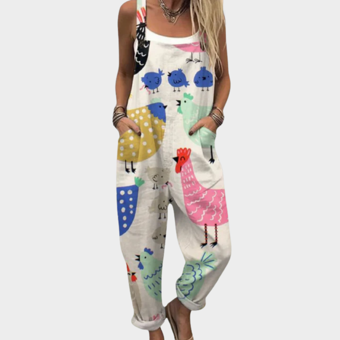 Comfortable Printed Strappy Jumpsuit