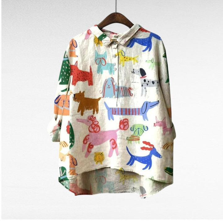 Lison | Playful Animal Print Blouse