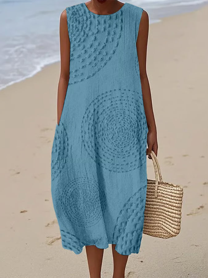 Ana - Vestido Maxi Sin Mangas Texturizado