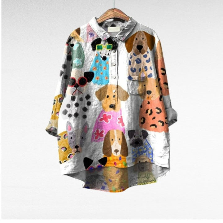 Lison | Playful Animal Print Blouse