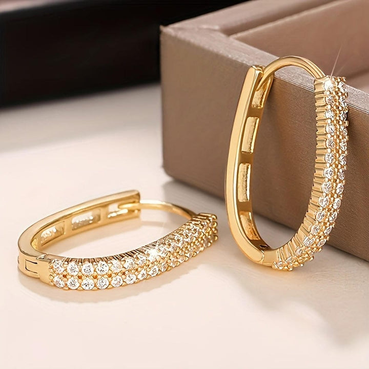 Elegant Circular Zirconia Earrings
