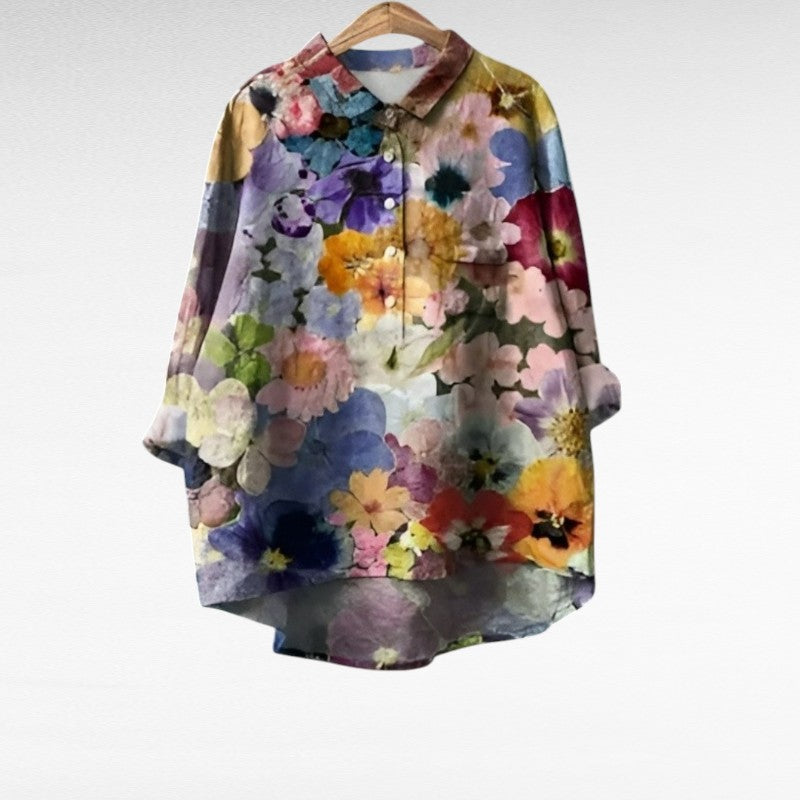 Éléonore | Artistic Spring Floral Blouse