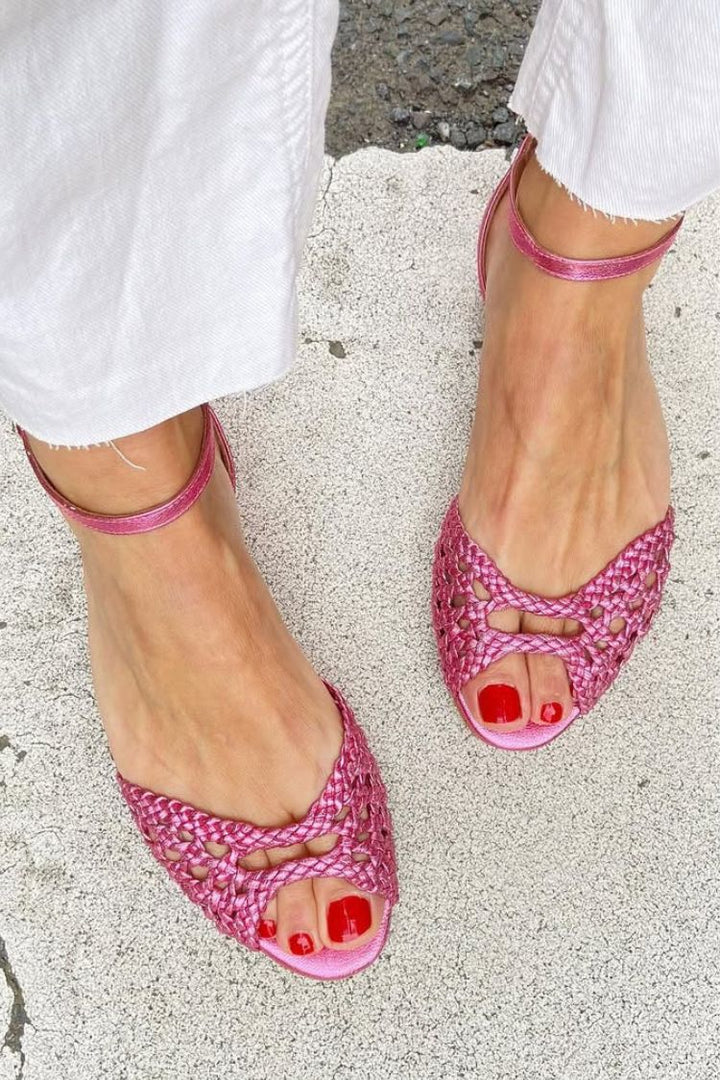 Isadora™ | Woven Golden Sandals