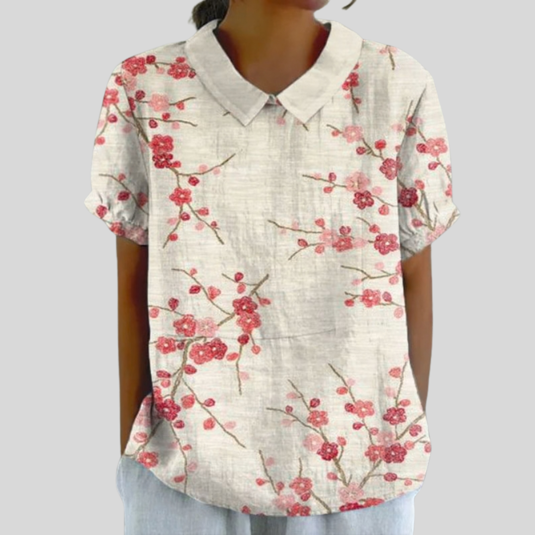 Florence | Minimal Floral Blouse