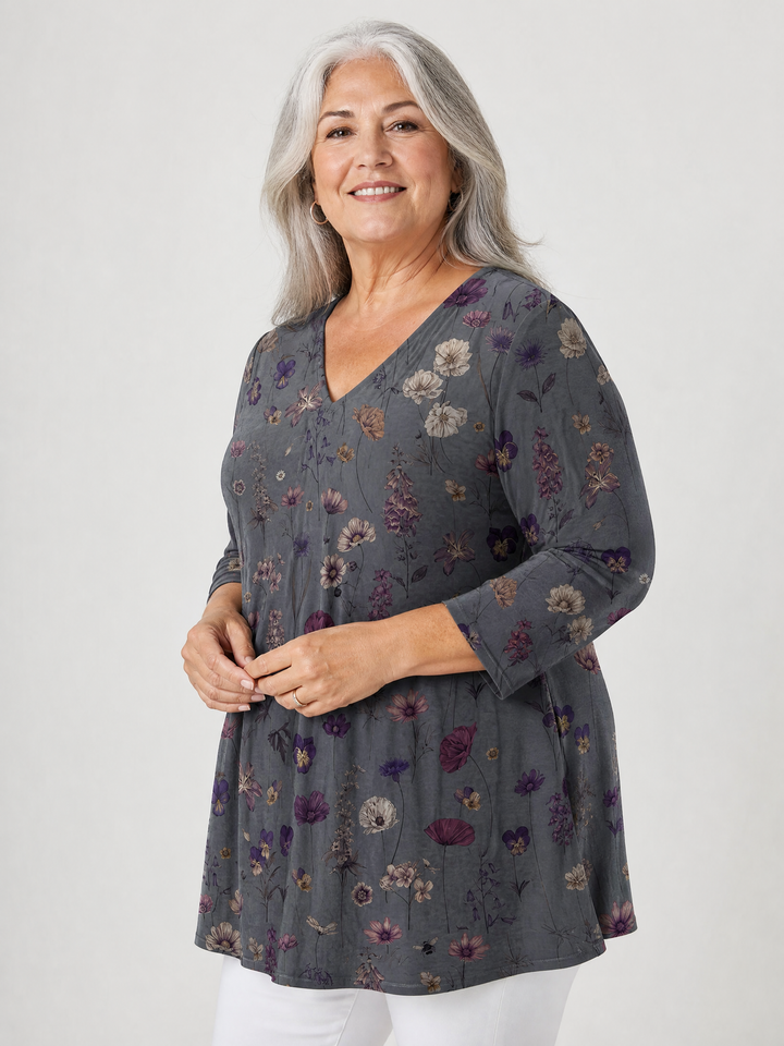 Audrey | Long Sleeve Blouse with V-Neck