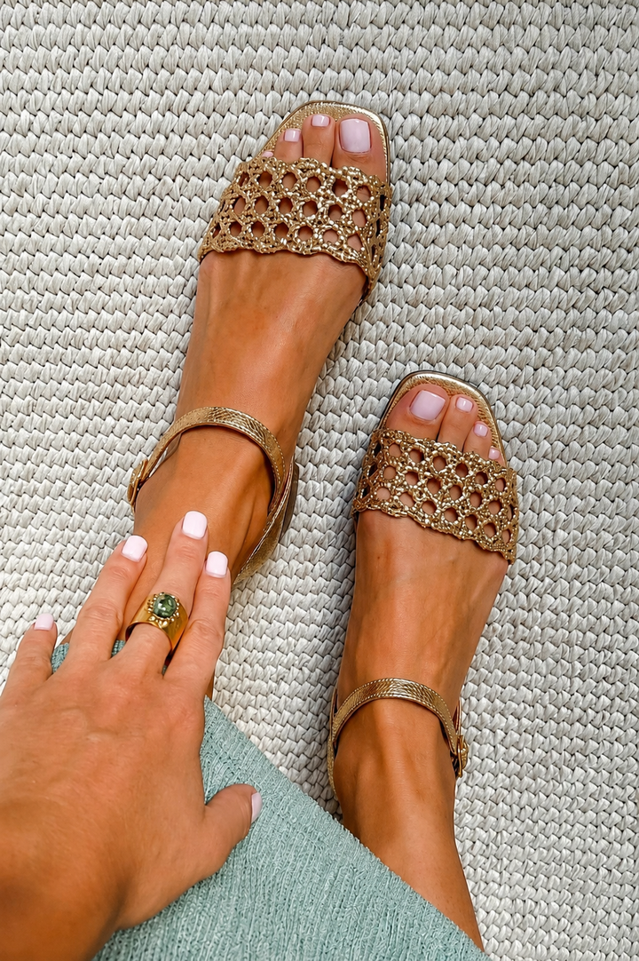 Aurora™ | Golden Weave Sandals