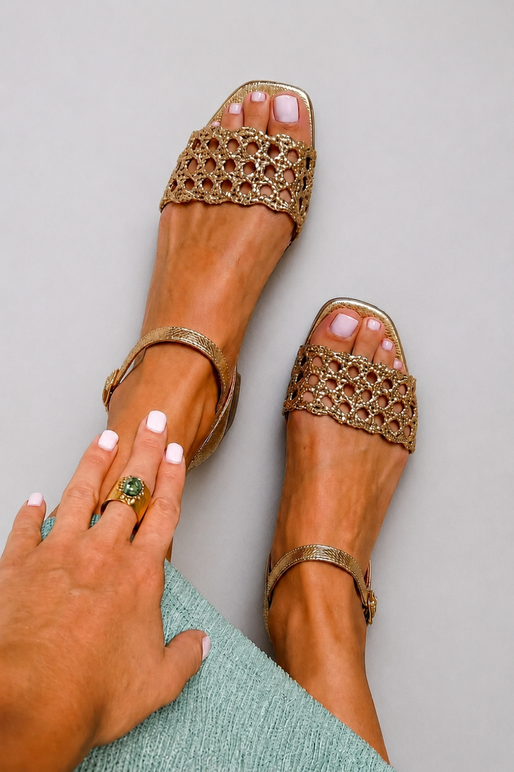 Aurora™ | Golden Weave Sandals