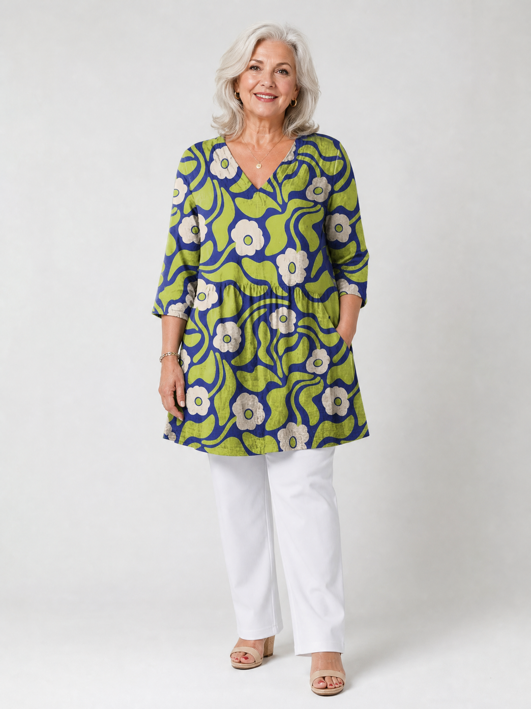 Elodie | Long Blouse with V-Neck