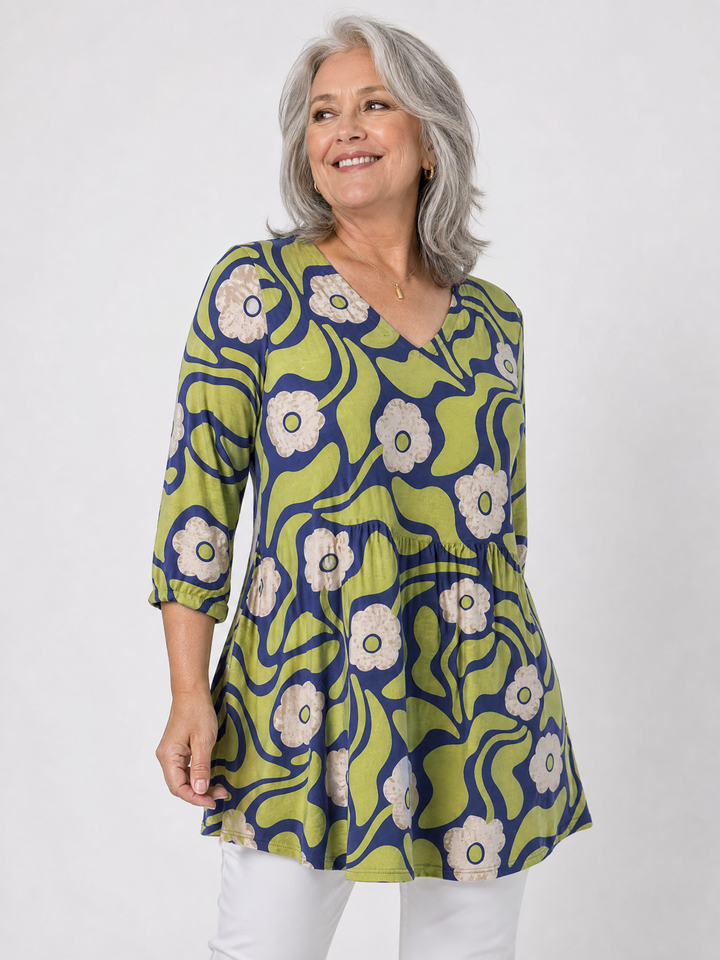 Elodie | Long Blouse with V-Neck