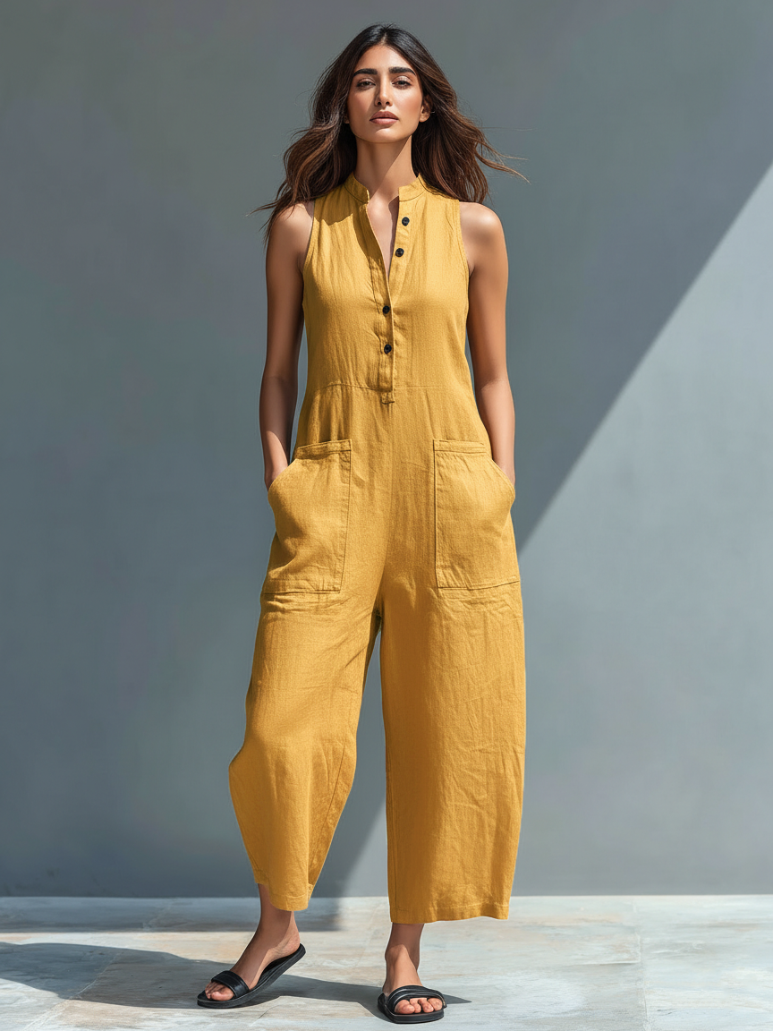 Adele | Fluid Long Jumpsuit with Pockets