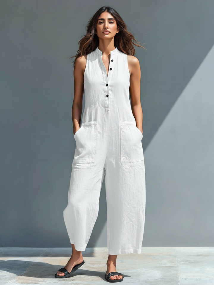 Adele | Fluid Long Jumpsuit with Pockets