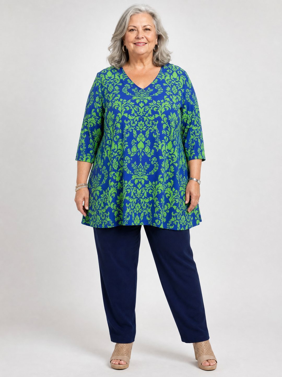 Ines | Long Blouse with V-Neck