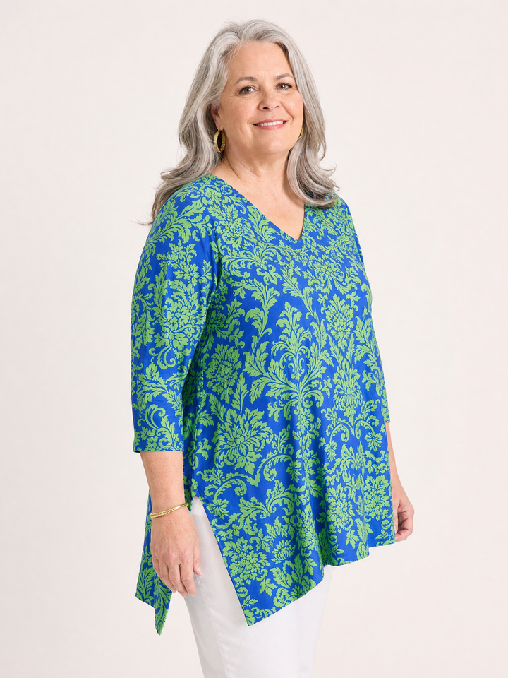 Ines | Long Blouse with V-Neck