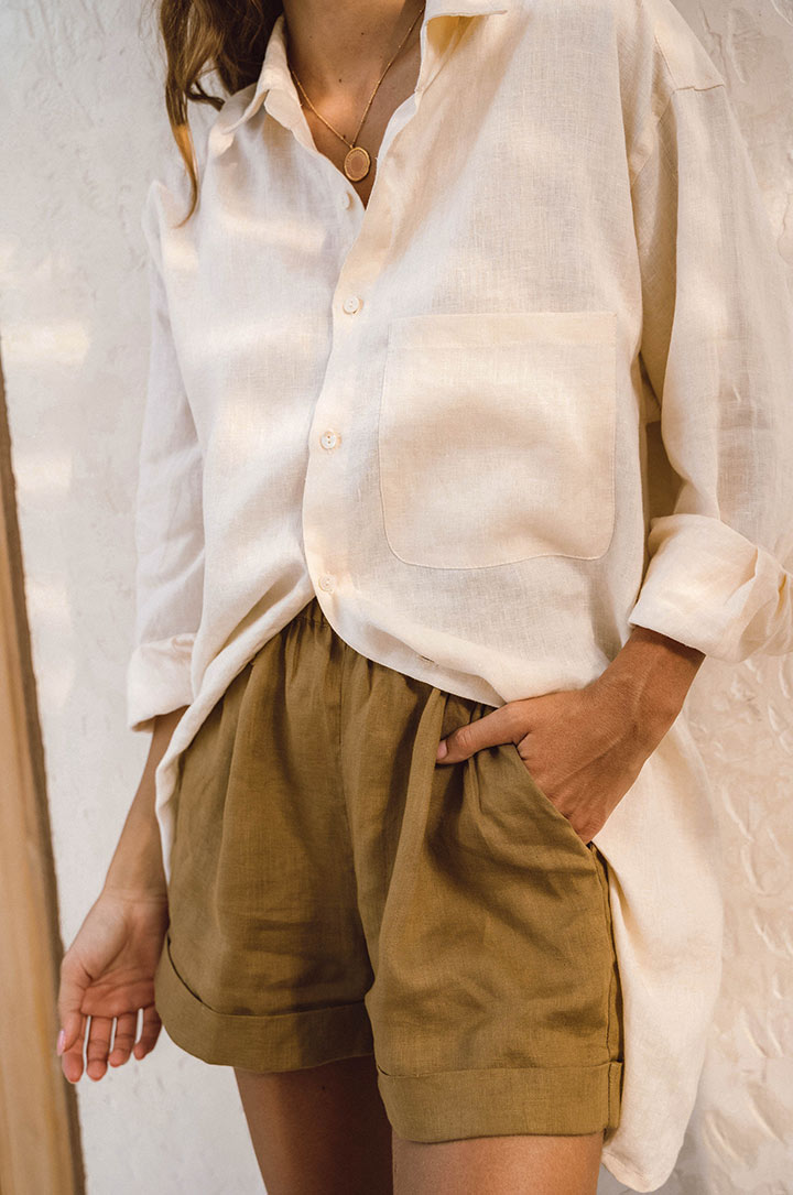 SUMMER Shorts - taupe linen