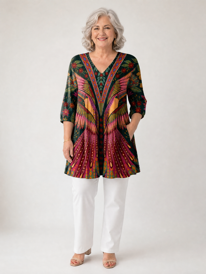 Manon | Long Blouse with V-Neck