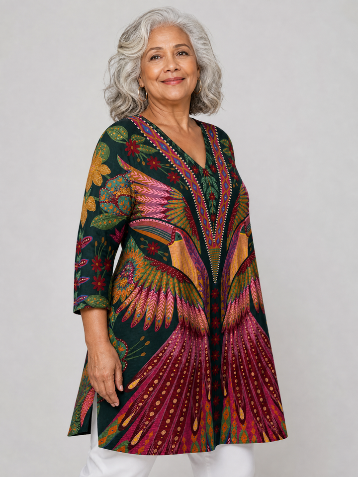 Manon | Long Blouse with V-Neck
