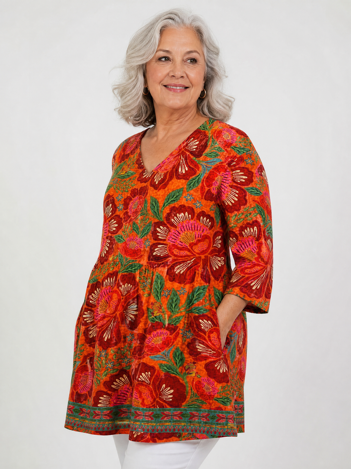 Marion | Long Blouse with V-Neck