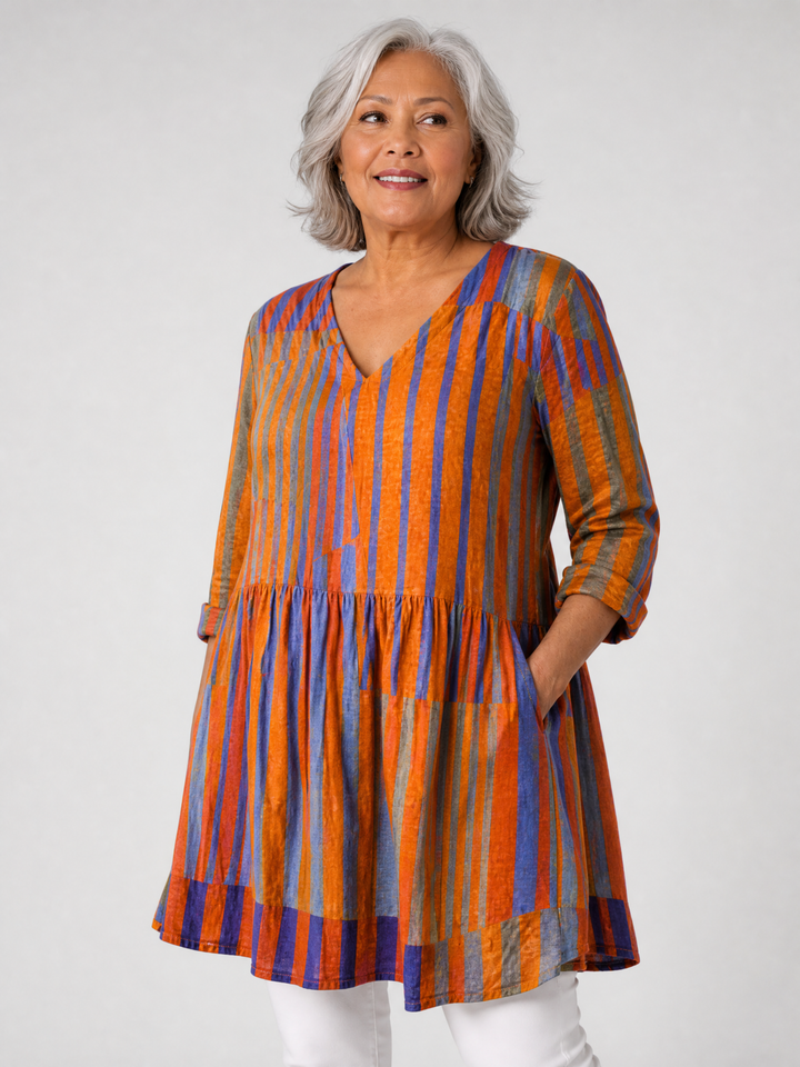 Nadia | Long Blouse with V-Neck