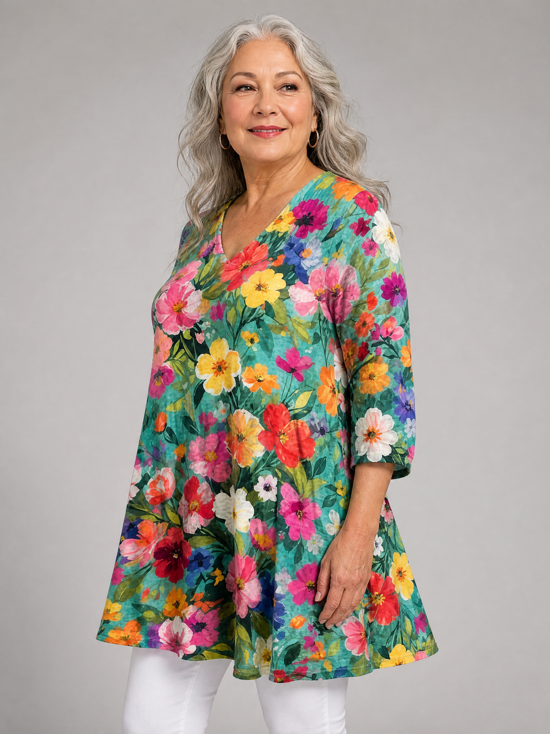 Nora | Long Blouse with V-Neck