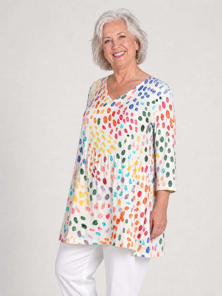 Pauline | Long Blouse with V-Neck