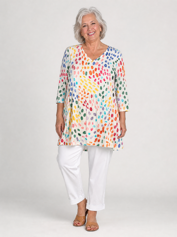 Pauline | Long Blouse with V-Neck