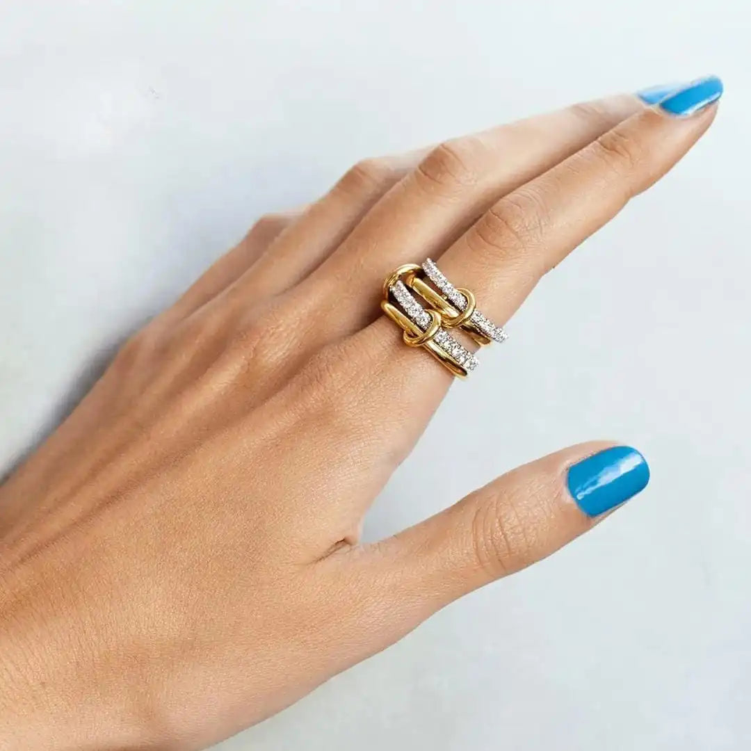 Intertwined Zirconia Ring Set