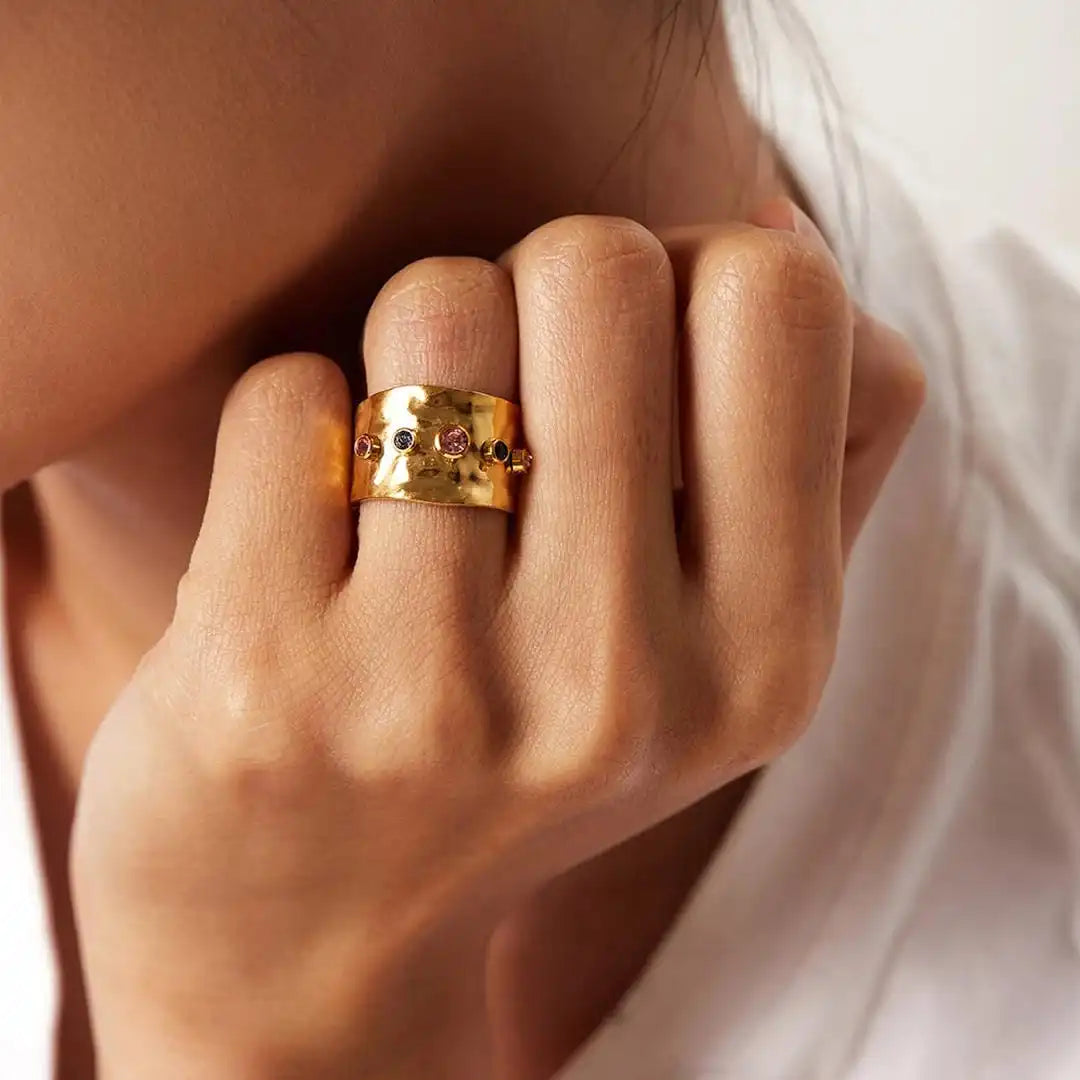 Vintage Gold Cubic Zirconia Ring
