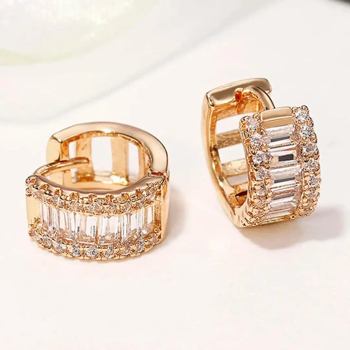 Mini Baguette Zirconia Hoop Earrings