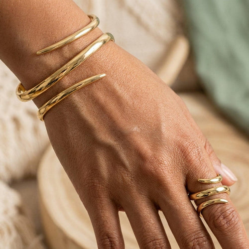 Abstract Snake Bracelet and Ring Set