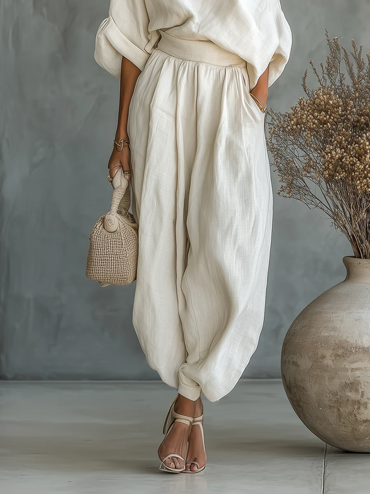 Ginevra | One-Shoulder Draped Fluid Outfit