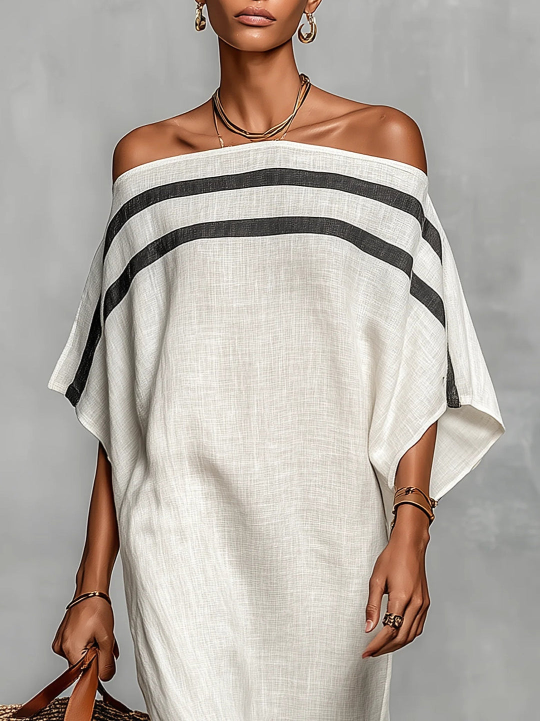 Aveline™ | Abito Maxi Off-Shoulder con Maniche a Pipistrello
