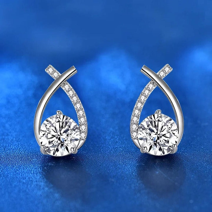 Luxury Twisted Teardrop Cubic Stud Earrings