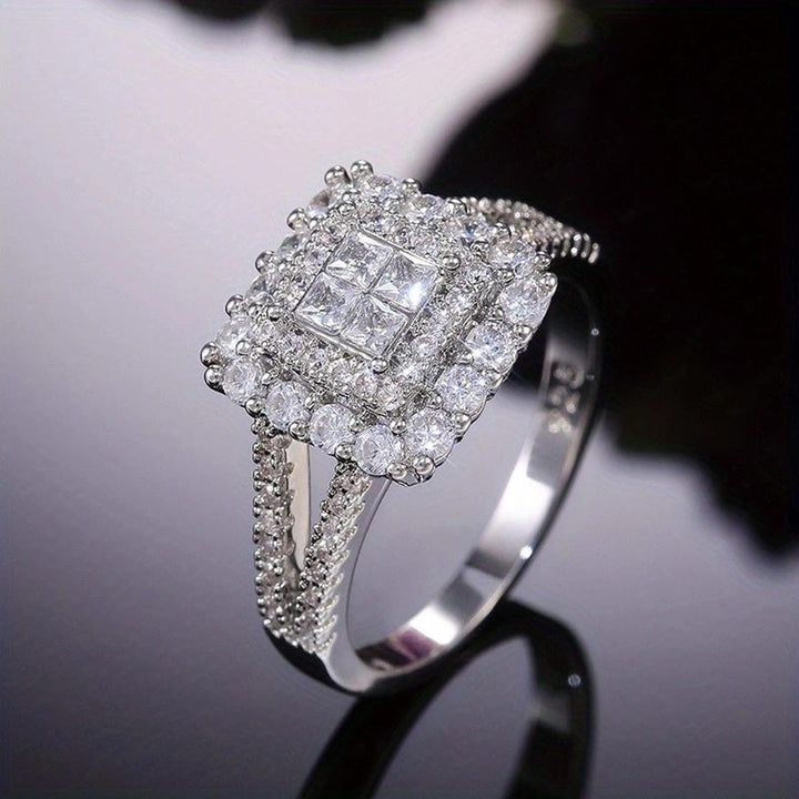 Square Shape Zirconia Wedding Ring