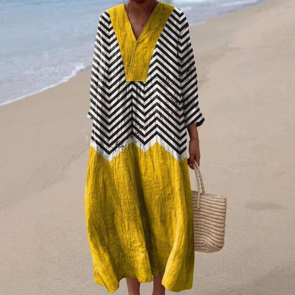 Xana - Vestido Zigzag con Contraste