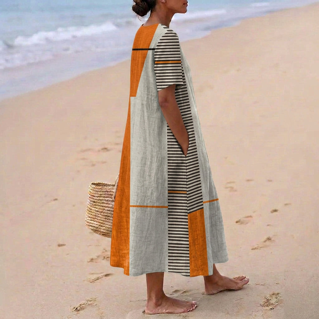 Cecilia - Vestido Geométrico Rayado