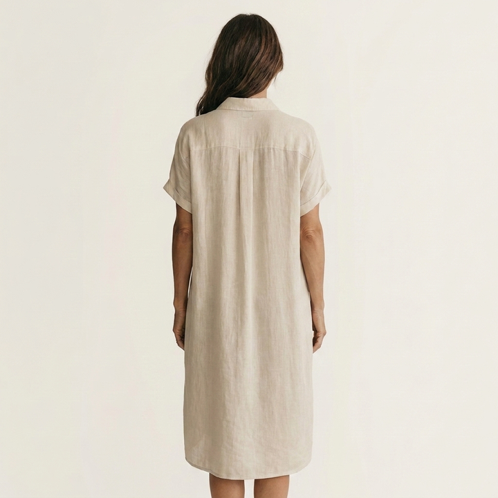Nidalie | Midi Shirt Dress with Rolled Cuffs